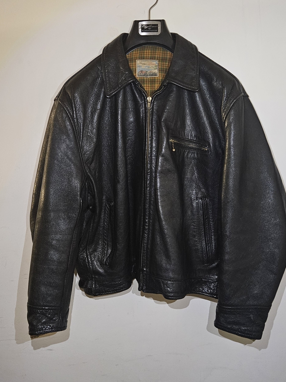 Vintage Aero Highwayman Leather Jacket Size 46